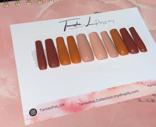 Shades of Brown (XS-M) - press on nails - set of 10