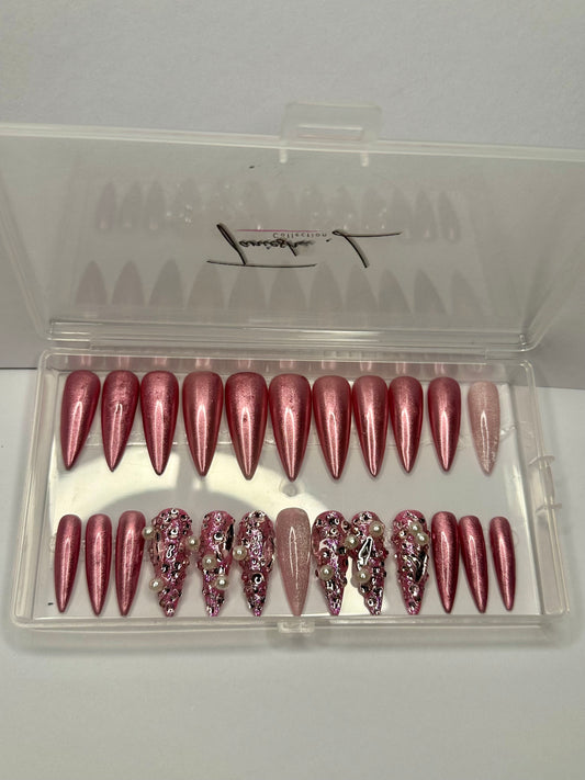 Barbz - Pink - (L-3XL) - press on nails - set of 20/24