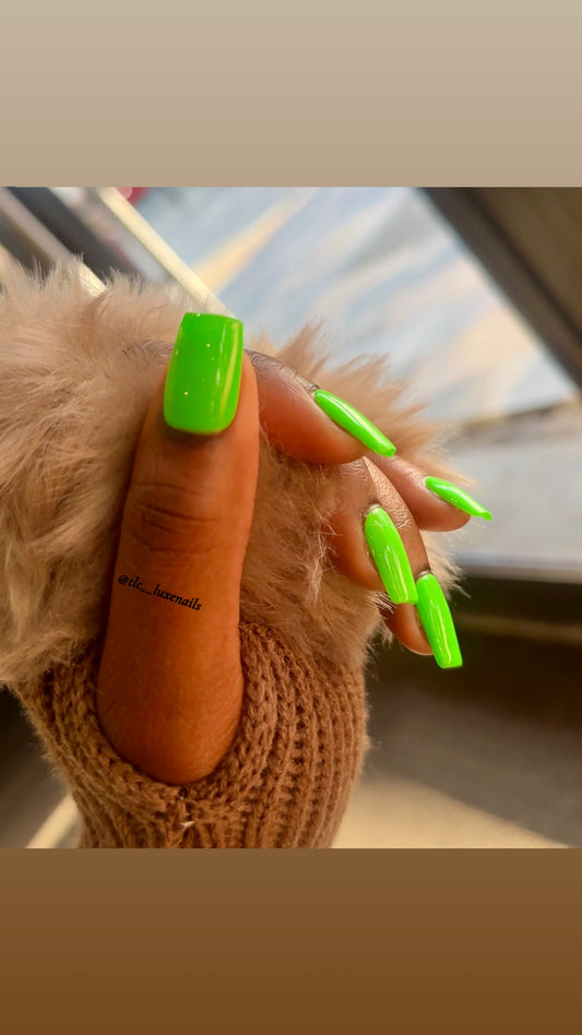 Plain - Lime Green - (XS-M) - press on nails - set of 10