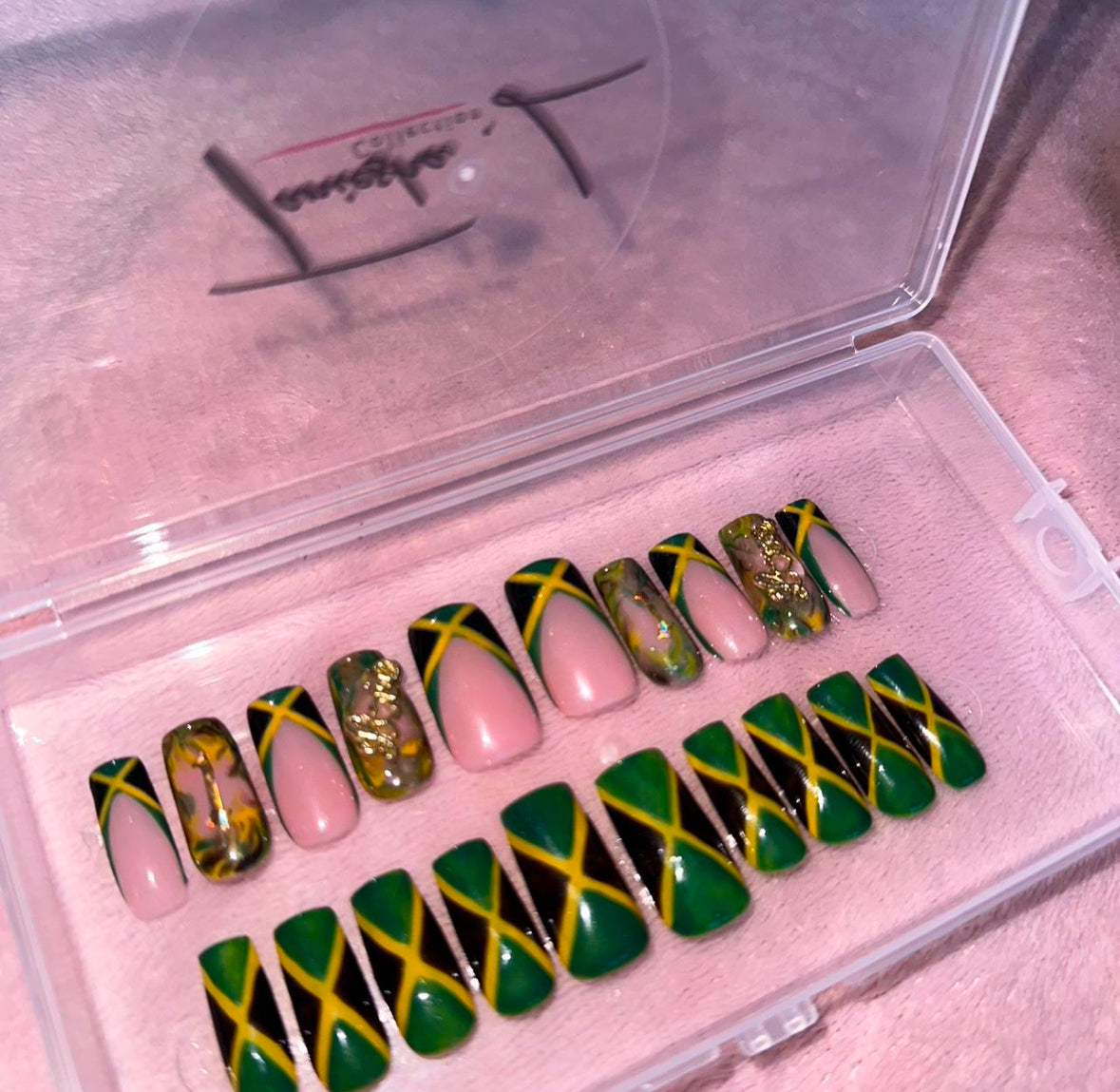 ONE LOVE X J.A DUO SET (XS-M) - press on nails - set of 10
