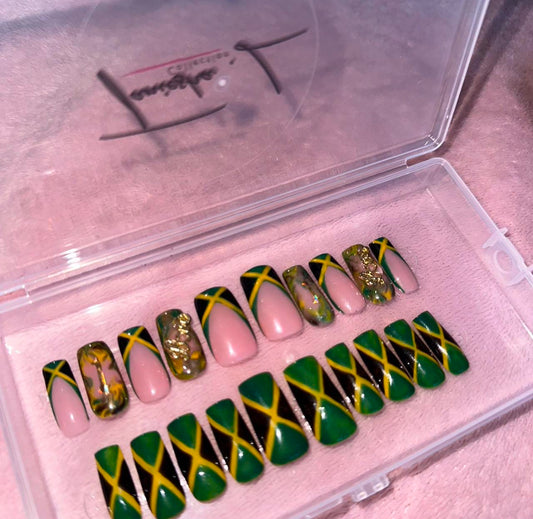 ONE LOVE X J.A DUO SET (XS-M) - press on nails - set of 10