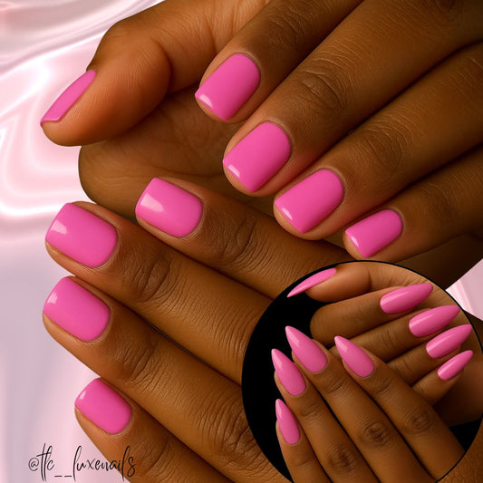 Plain - Pink - (XS-M) - press on nails - set of 10